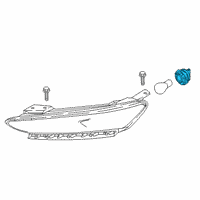 OEM 2018 Hyundai Kona Front Turn Signal Lamp Socket & Holder Assembly Diagram - 92165-J9010