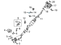OEM Jeep Wrangler Exhaust Pipe Support Diagram - 68308883AB