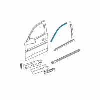 OEM 2007 Pontiac Grand Prix Molding Asm-Front Side Door Window Upper Reveal Diagram - 15886301