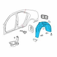 OEM 2019 Cadillac CTS Wheelhouse Liner Diagram - 23254221