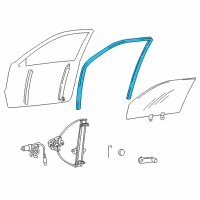 OEM Hyundai Run-Front Door Window Glass LH Diagram - 82530-25001