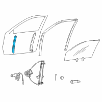 OEM Hyundai Accent Run-Front Door Window Glass Lower Diagram - 82554-25200