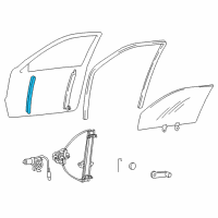 OEM 2004 Hyundai Accent Run-Front Door Window Glass Lower Diagram - 82554-25200