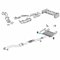 OEM 2012 Cadillac SRX Rear Muffler Insulator Diagram - 25918352