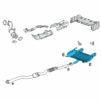 OEM 2018 Cadillac ATS Rear Muffler Diagram - 23494369