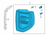 OEM 2021 Ford Bronco Sport LAMP ASY - REAR, STOP AND FLAS Diagram - M1PZ-13404-A