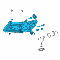 OEM 2013 Acura ILX Right Headlight Diagram - 33101-TX6-A11