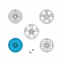 OEM Pontiac Vibe Wheel Rim, 17X4 Compact Spare Diagram - 19184111