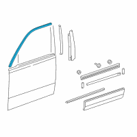 OEM 2005 Lexus LS430 Moulding, Front Door Window Frame, Front RH Diagram - 75751-50010