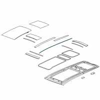 OEM 2009 Cadillac SRX Weatherstrip, Sun Roof Panel/Window Diagram - 21997574