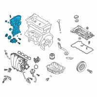 OEM 2013 Hyundai Elantra Coupe Cover Assembly-Timing Chain Diagram - 21350-2E021