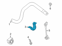 OEM 2021 GMC Sierra 2500 HD Stabilizer Bar Bracket Diagram - 84396074