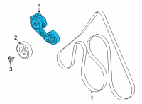 OEM 2004 Mercury Mountaineer Serpentine Tensioner Diagram - 1L2Z-6B209-D
