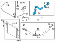 OEM 2021 Hyundai Santa Fe Hose Assembly-Radiator, UPR Diagram - 25414-S1600