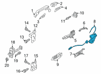 OEM 2022 Kia Seltos Rear Door Latch Assembly Diagram - 81420Q5000