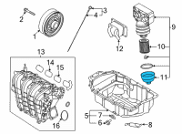 OEM Hyundai Cap Complete-Oil Filter Diagram - 26315-2J000