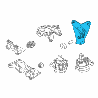 OEM 2011 BMW 535i GT Engine Mount Bracket Left Diagram - 22-11-6-777-605