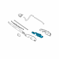 OEM Hyundai Tucson Rear Wiper Motor & Linkage Assembly Diagram - 98700-2E000