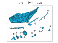 OEM 2022 Kia Forte LAMP ASSY-HEAD, LH Diagram - 92101M7500