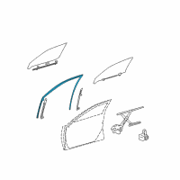 OEM Lexus LS600h Run, Front Door Glass Diagram - 68141-50022