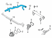 OEM Nissan Frontier Pipe Water Diagram - 21021-9BT1A