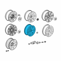 OEM 2019 GMC Yukon 22x9-Inch Aluminum 6 Split-Spoke Wheel Diagram - 84346103
