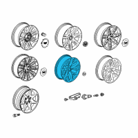 OEM 2018 Cadillac Escalade 22x9-Inch Aluminum 6 Split-Spoke Wheel Diagram - 84346103