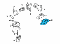OEM 2022 Acura TLX Rubber, Transmission Mounting Diagram - 50850-TGV-A01