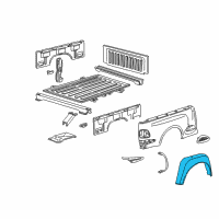 OEM 1998 Ford F-150 Wheelhouse Liner Diagram - F65Z-8327886-AD