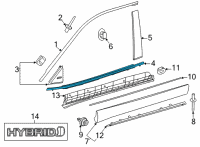 OEM 2022 Toyota Highlander Belt Molding Diagram - 75710-0E110