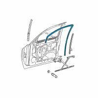 OEM 2002 Dodge Dakota Seal-Front Door Glass Run Diagram - 5103395AA