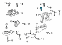 OEM 2022 Cadillac Escalade Transmission Mount Bolt Diagram - 11589276