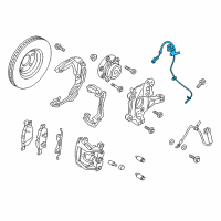 OEM 2017 Ford Edge Front Speed Sensor Diagram - J2GZ-2C205-D