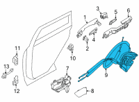 OEM Nissan Rogue Controller-Lock & Remote, Rear Door RH Diagram - 82500-6RR0A