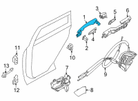 OEM Nissan Rogue Grip-Outside Handle, Rh Diagram - 80640-6RA1B