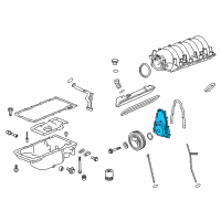 OEM Cadillac Front Cover Diagram - 12600326