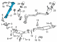 OEM 2021 Ram 1500 Exhaust Extension Converter Diagram - 68374959AB