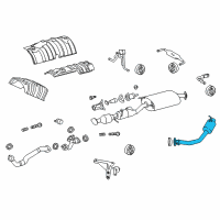 OEM 2011 Lexus RX450h Exhaust Tail Pipe Assembly Diagram - 17430-31760