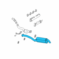 OEM 2007 GMC Sierra 2500 HD Classic Exhaust Muffler Assembly (W/ Exhaust Pipe & Tail Pipe) Diagram - 15229355