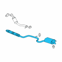 OEM 2008 Buick LaCrosse Exhaust Muffler Assembly (W/ Exhaust Pipe & Tail Pipe) Diagram - 15894108