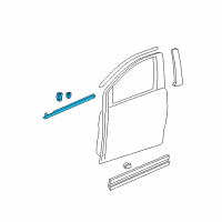 OEM 2004 Honda Pilot Molding Assy., R. FR. Door Diagram - 72410-S9V-A01