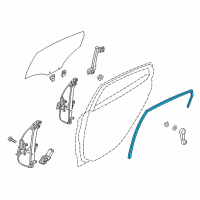 OEM Hyundai Accent Run-Rear Door Window Glass, LH Diagram - 83530-1R200