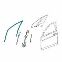 OEM Honda Accord Channel, Left Front Door Run Diagram - 72275-TE0-A02