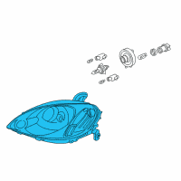 OEM 2005 Honda Insight Headlight Unit, Driver Side Diagram - 33151-S3Y-A01