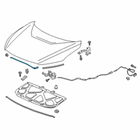 OEM 2020 Honda Clarity Stay, Hood Open Diagram - 74145-TRT-A00