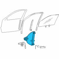 OEM 2000 Hyundai Accent Front Driver Side Door Window Regulator Diagram - 82401-25200