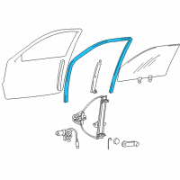 OEM Hyundai Accent Run-Front Door Window Glass LH Diagram - 82530-25201