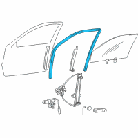 OEM 2005 Hyundai Accent Run-Front Door Window Glass LH Diagram - 82530-25201