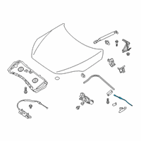 OEM 2020 Infiniti QX50 Hood Lock Control Cable Assembly Diagram - 65621-5NA0A