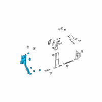 OEM 2008 GMC Yukon Lock Pillar Trim Diagram - 22871305